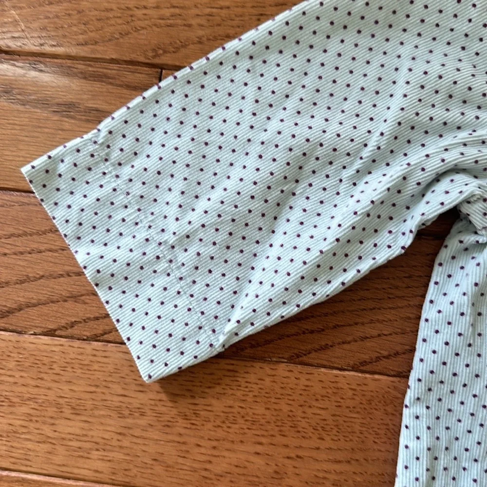 🩵 GAP KIDS Girls Dress size 4T polka dot light teal blue corduroy EUC